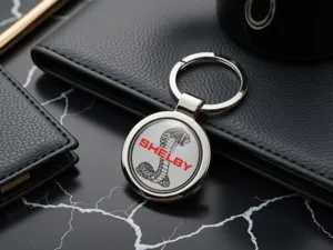 Shelby Custom Keychains Photo Domed Metal Finish